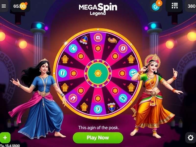Mega Spin Legend - Navratri Garba Spin event Mega Spin Legend Navratri event showing Garba-themed wheel and Durga avatars