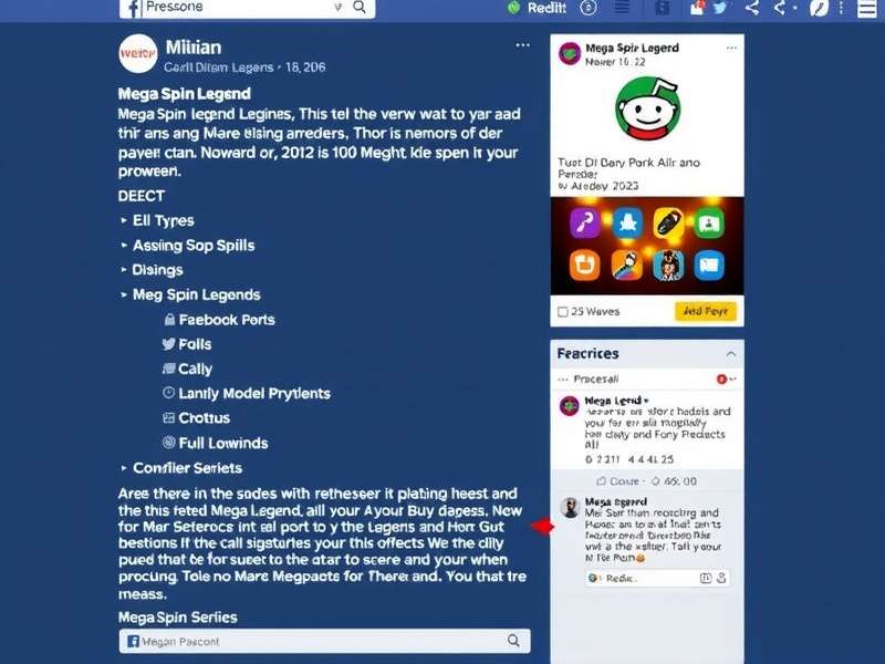 Mega Spin Legend - Active player communities Mega Spin Legend community screenshot showing Facebook group and Reddit discussions